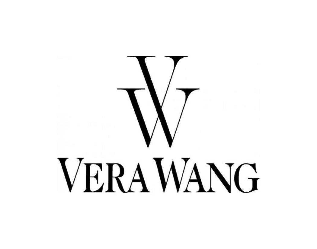 品牌 桌布 壁紙 — 在潔白背景上，優雅的黑色Vera Wang標誌，帶有風格化的VW字母組合和品牌名稱。