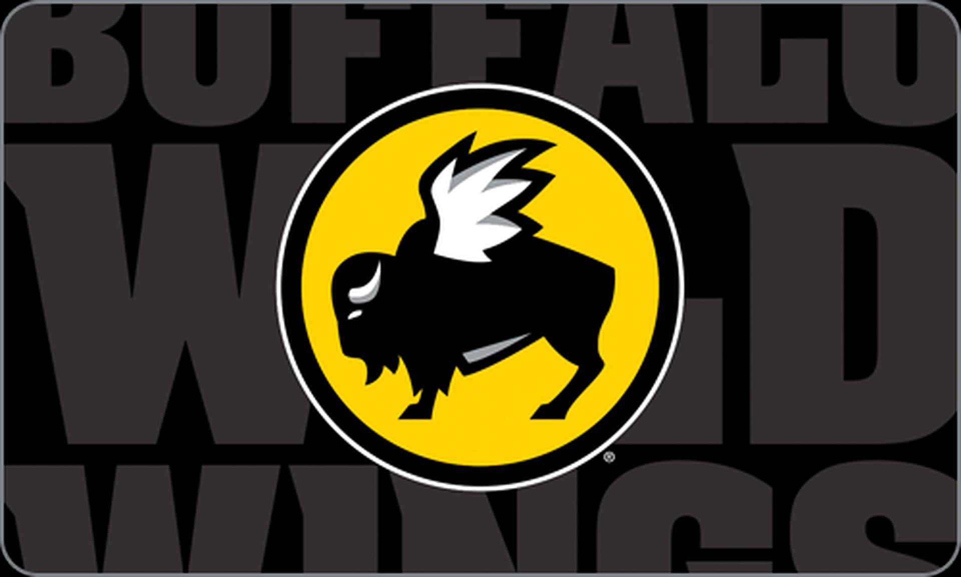 Buffalo Wild Wings 餐廳標誌，黃色圓圈內有帶翅膀的水牛。 — 水牛城辣雞翅 壁紙