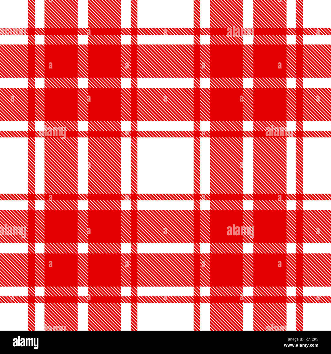 Red Checkered 桌布 壁紙 — 在無縫紡織背景上帶有對角線陰影線的大膽紅白格子圖案。