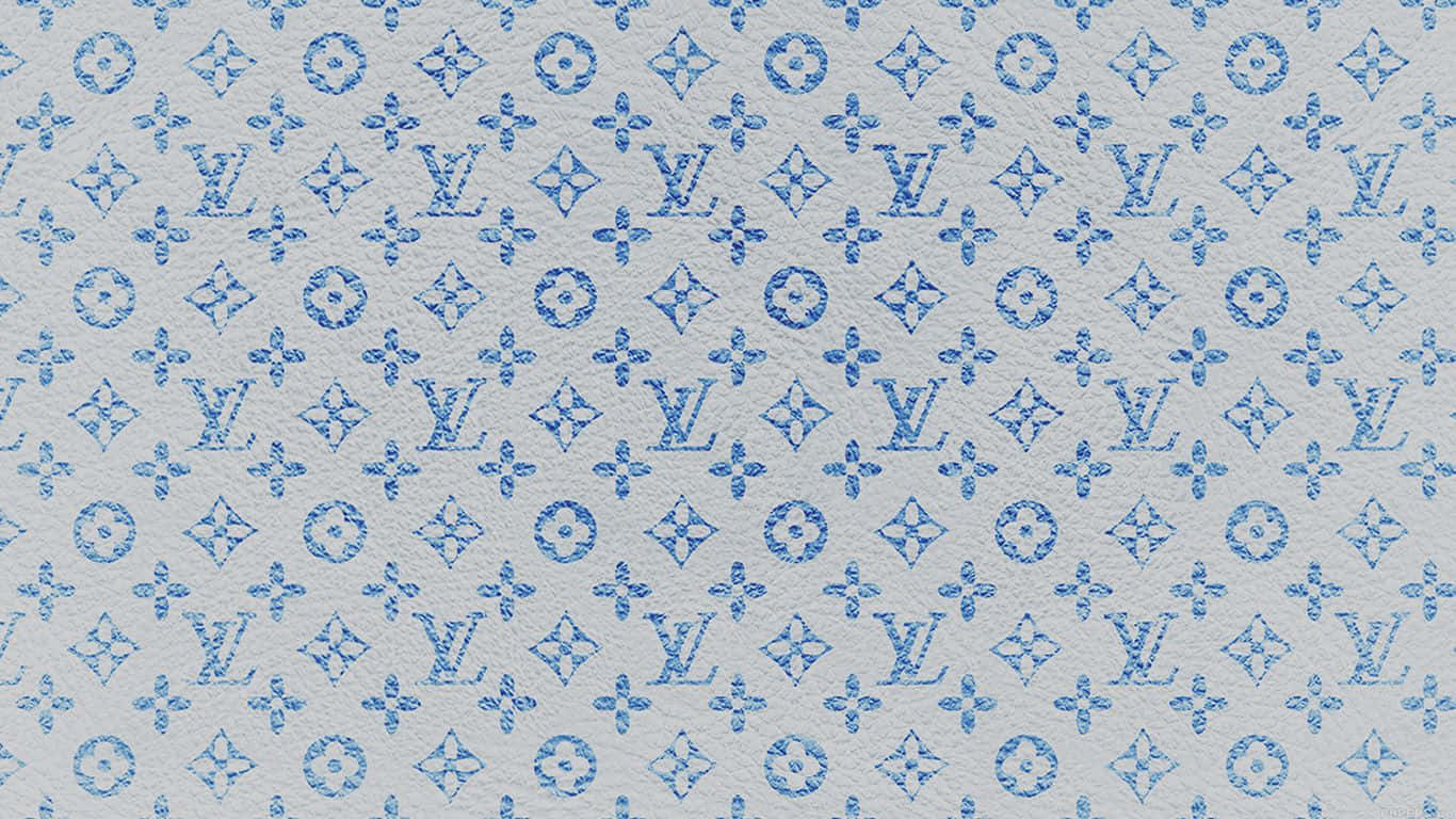 桌布 壁紙 — 在紋理淺灰色皮革背景上重複的藍色字母組合圖案。