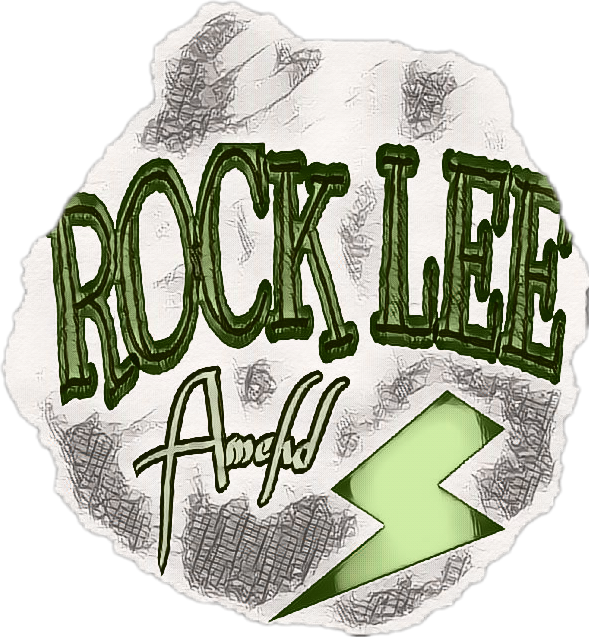 Rock Lee 桌布 壁紙 — 在紋理白色背景上，粗體綠色 'ROCK LEE' 文字搭配 'Amoled' 字體和閃電。