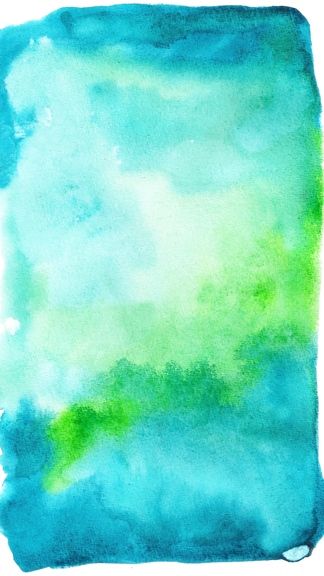 Canvas 桌布 壁紙 — 在紋理紙上，一種寧靜的水彩洗滌混合了綠松石和萊姆綠色，帶有柔和的白色高光。
