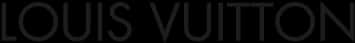 Fashion Logo 桌布 壁紙 — 在純白背景上以極簡字體呈現的粗體黑色 Louis Vuitton 標誌文字。