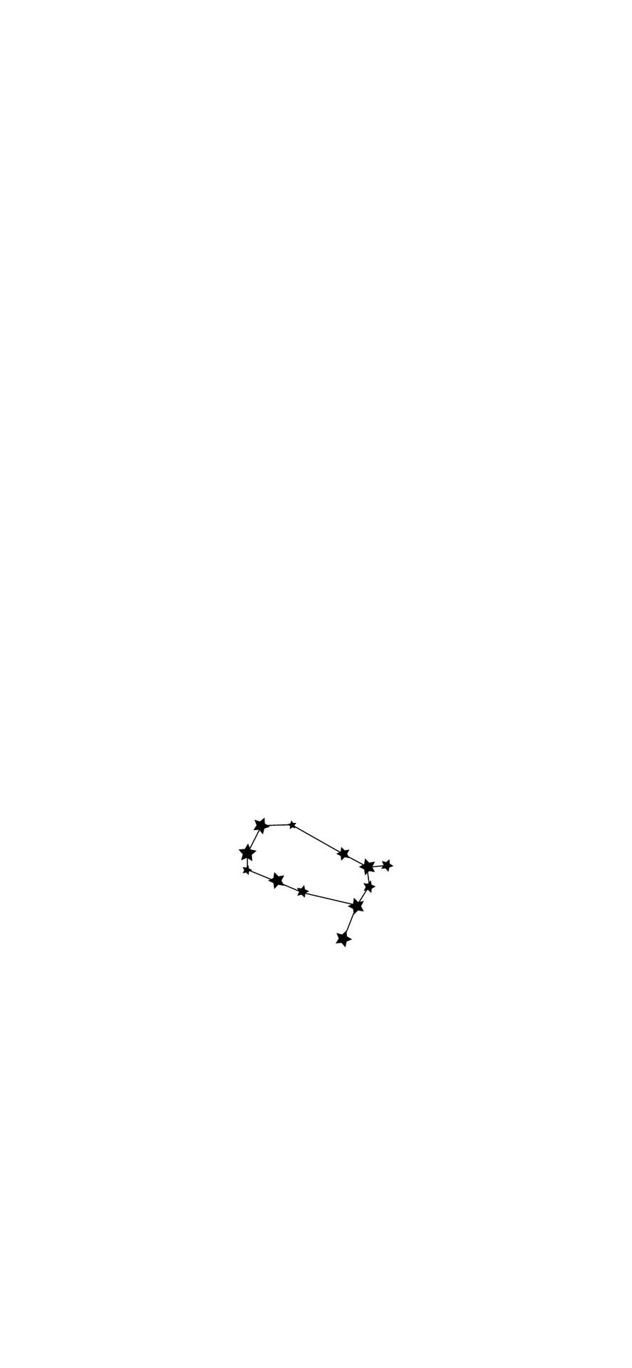 星座 桌布 壁紙 — 在純白背景上以極簡黑色線條繪製的獵戶座星座圖。