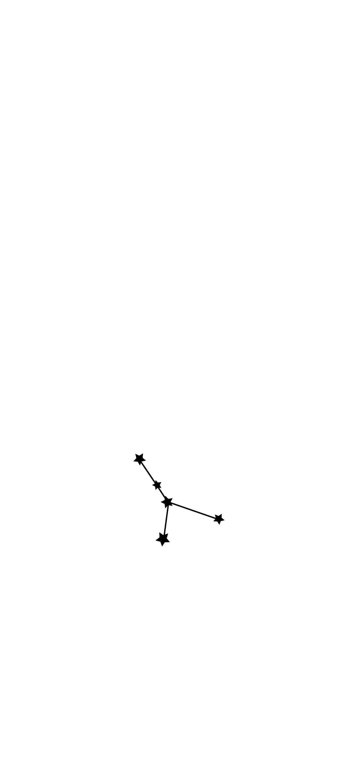 cancer 桌布 壁紙 — 在純白背景上以極簡黑色線條繪製的四星星座圖案。