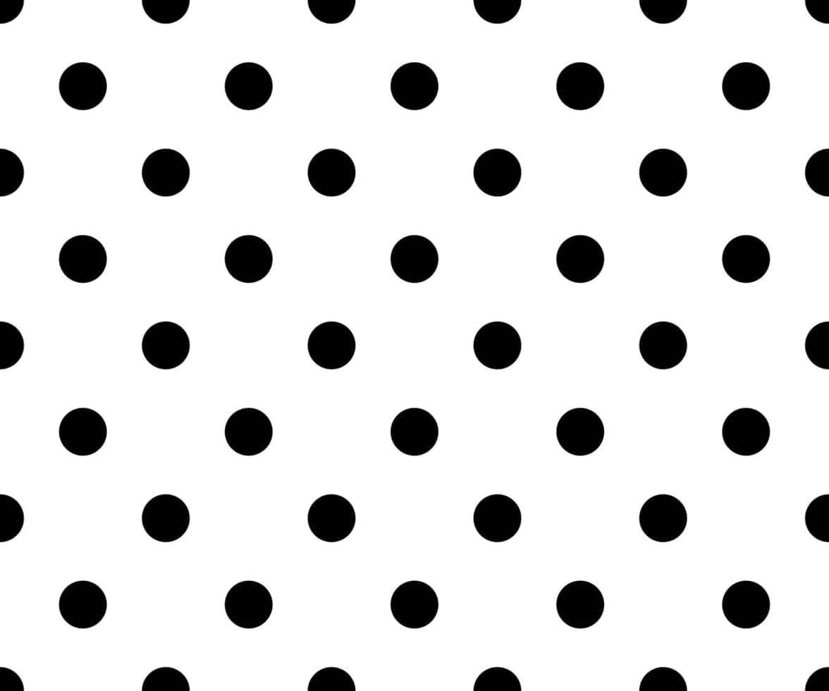 Polka Dot 桌布 壁紙 — 在純白背景上均勻分佈的黑色圓點無縫圖案。