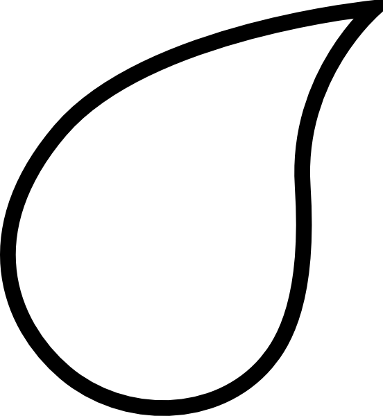 Clip Art 桌布 壁紙 — 在純白色背景上，一個大膽的黑色淚滴形狀輪廓。