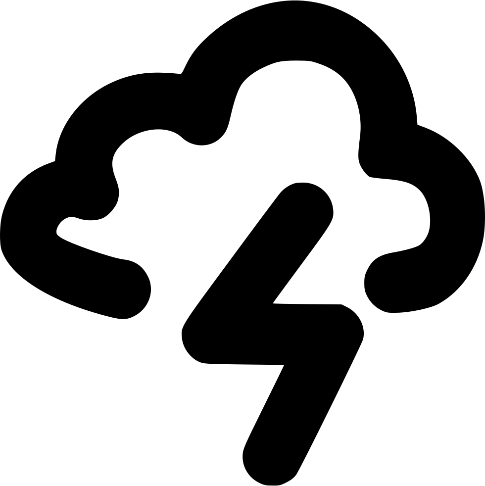 Thunderstorm 桌布 壁紙 — 在純白色背景上，帶有閃電的雲朵的醒目黑色剪影。