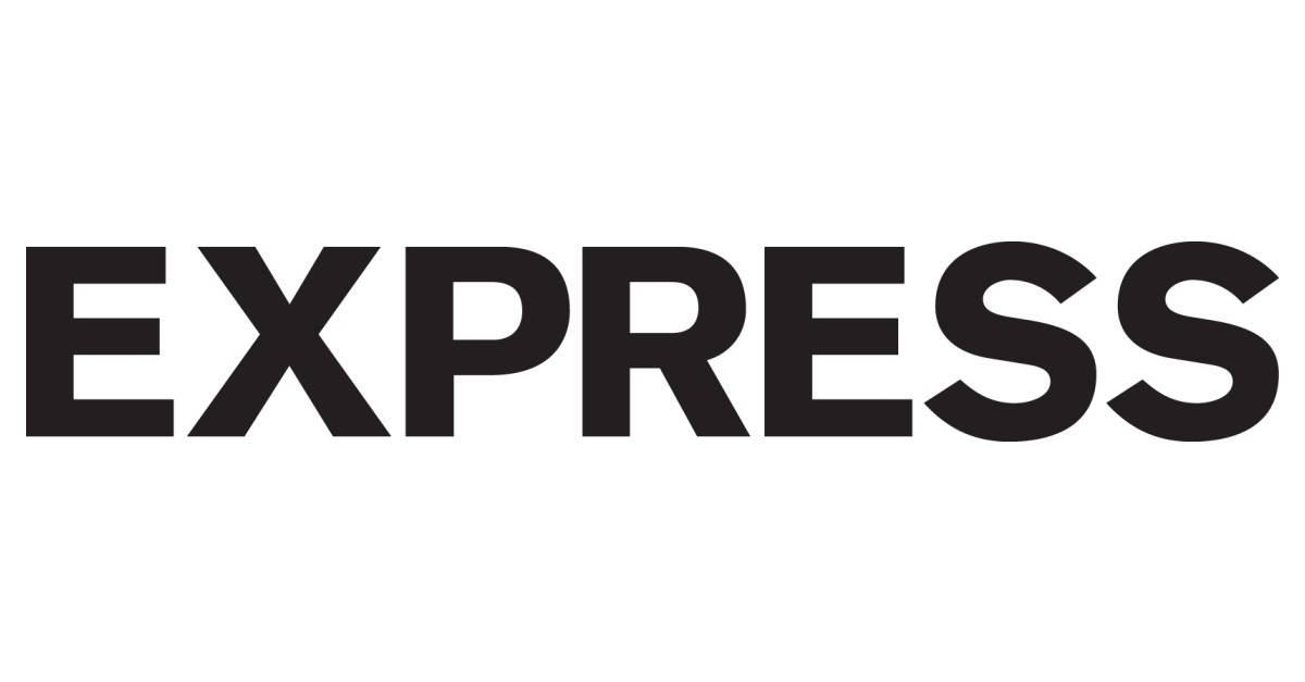品牌 桌布 壁紙 — 在純白色背景上居中顯示粗體黑色大寫單詞express。