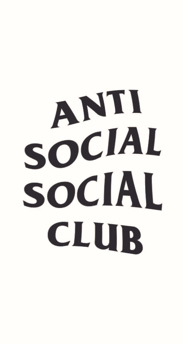 Typography 桌布 壁紙 — 在純米白色背景上，以風格化字體顯示粗體黑色文字「ANTI SOCIAL SOCIAL CLUB」。