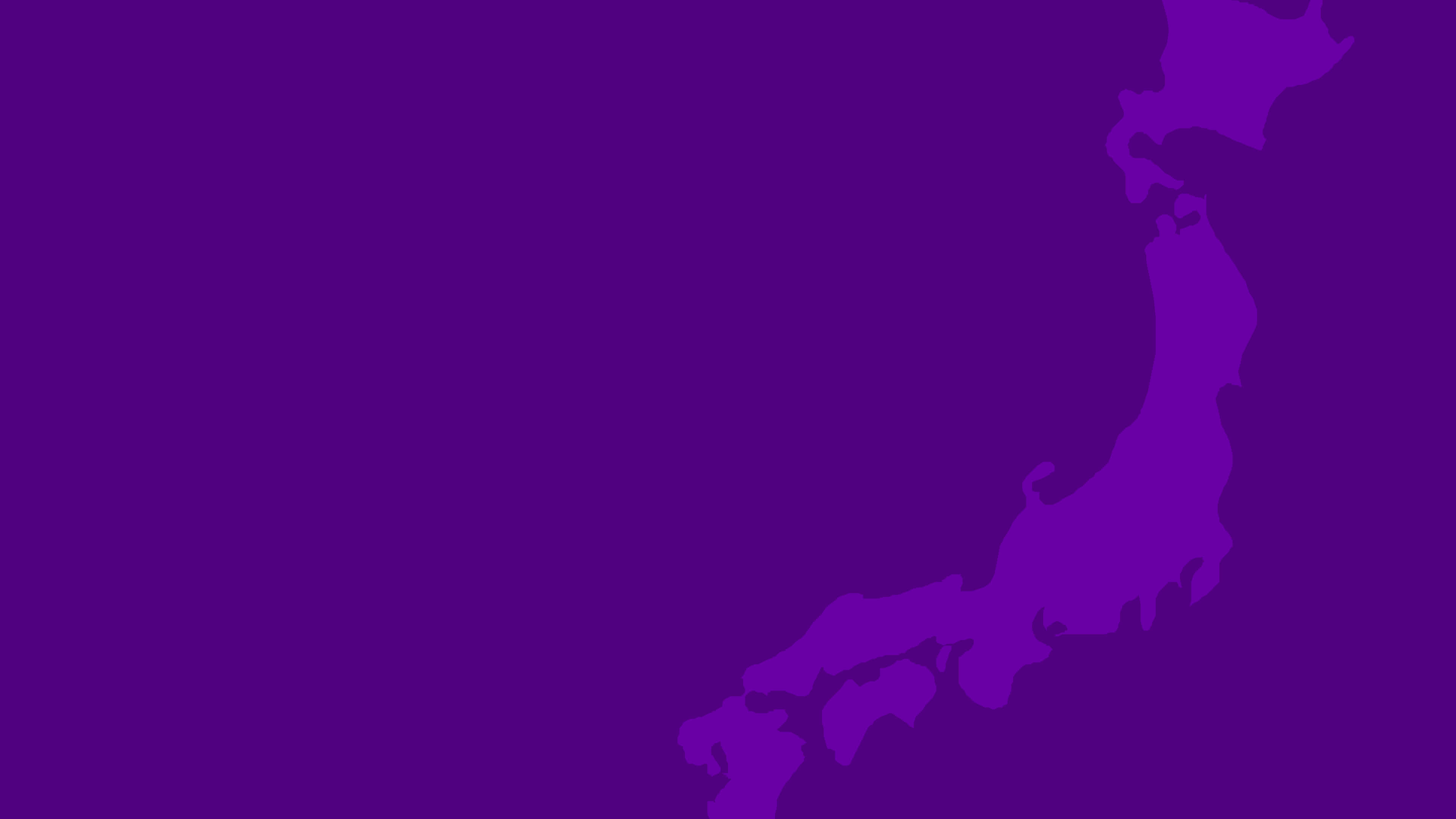 Minimalist Purple 桌布 壁紙 — 在純紫色背景上，日本地圖的極簡紫色剪影。
