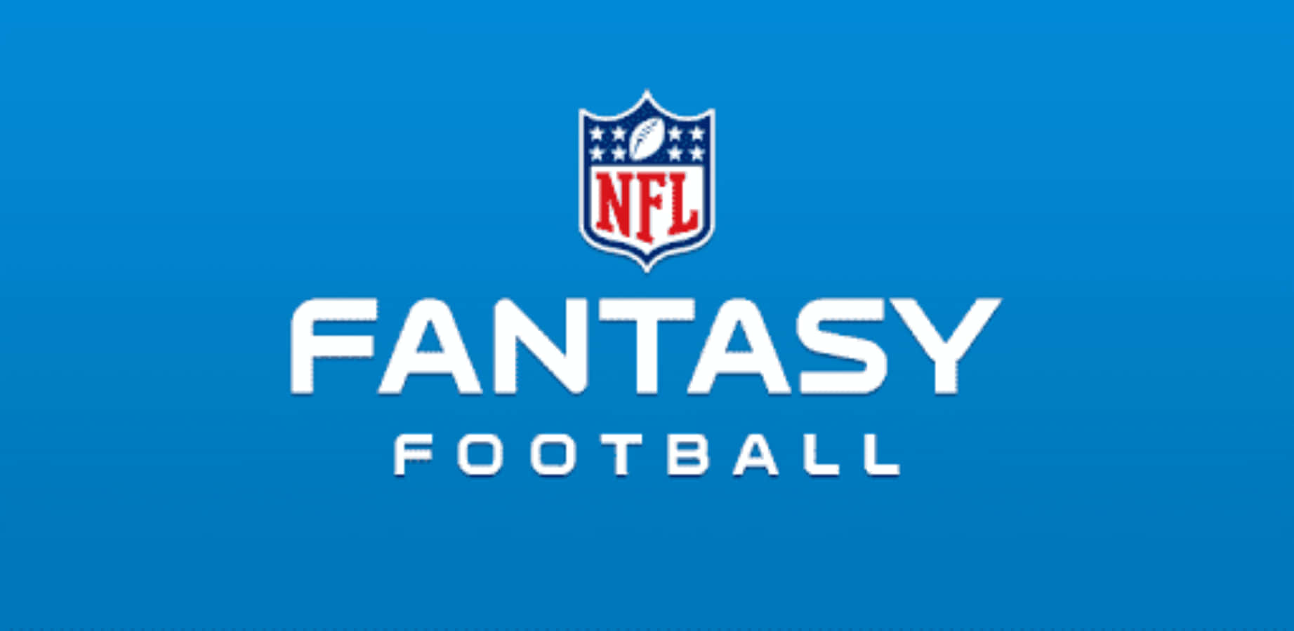 fantasy football 桌布 壁紙 — 在純藍色背景上，NFL標誌下方有粗體白色文字寫著「FANTASY FOOTBALL」。