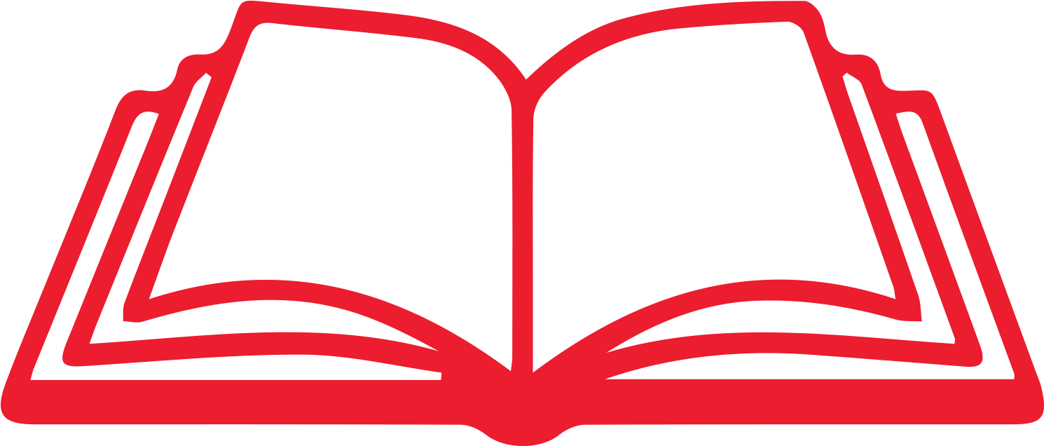 書本 桌布 壁紙 — 在純黑背景上，一本打開的書的醒目紅色輪廓。