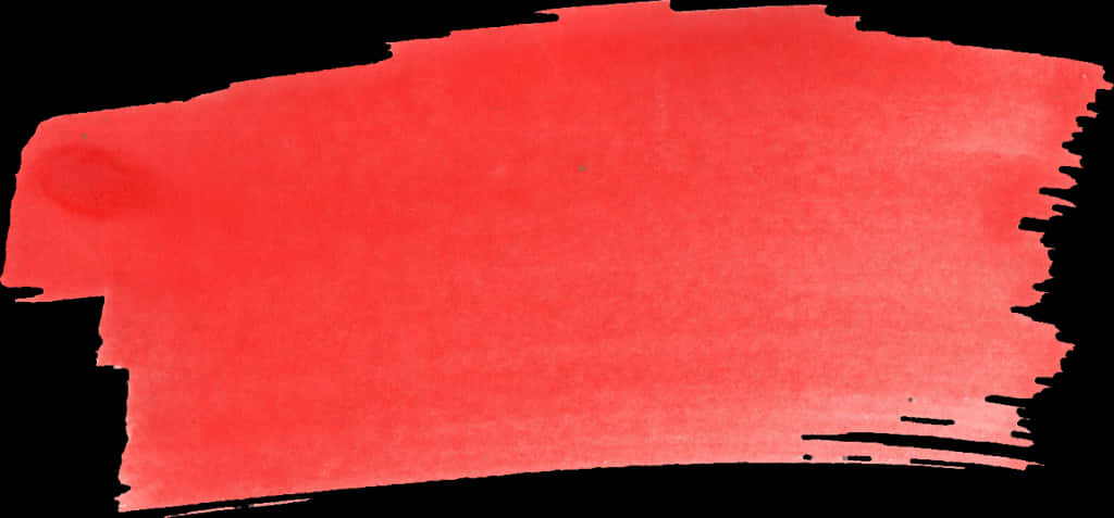 Paint Stroke 桌布 壁紙 — 在純黑背景上，一道大膽的珊瑚紅水彩筆觸，邊緣帶有紋理。