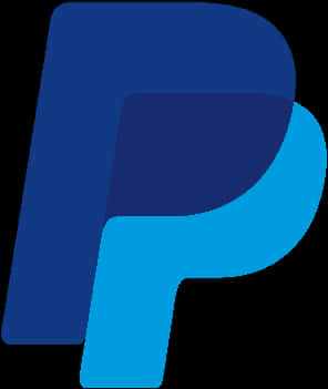Paypal Logo 桌布 壁紙 — 在純黑背景上，以漸變藍色調呈現的大膽風格化字母P。