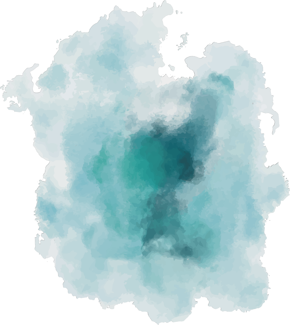青色GIF 桌布 壁紙 — 在純黑背景上，帶有不規則有機邊緣的柔和青綠色與白色水彩潑濺。