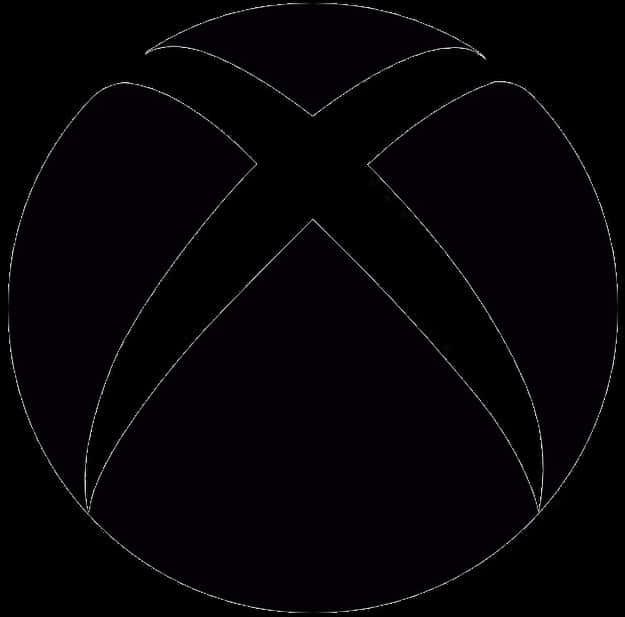 Xbox 桌布 壁紙 — 在純黑背景上以極簡白色輪廓勾勒的Xbox標誌。