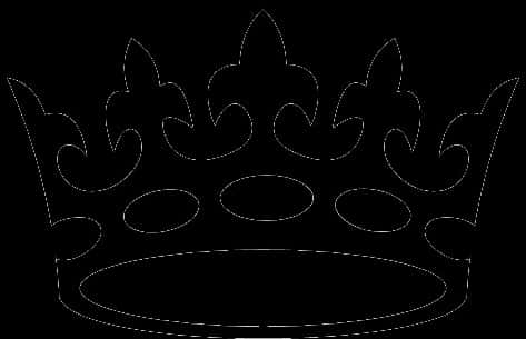 Black Crown 桌布 壁紙 — 在純黑色背景上，一個極簡風格的白色裝飾皇冠輪廓，帶有尖拱和橢圓形寶石。