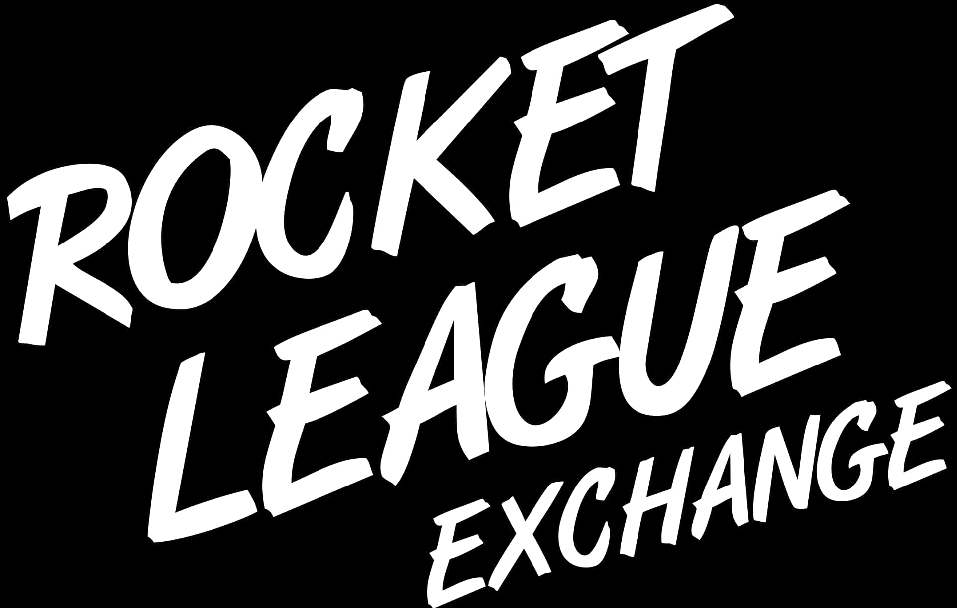 火箭聯盟 桌布 壁紙 — 在純黑色背景上，以粗體白色風格文字顯示「Rocket League Exchange」。