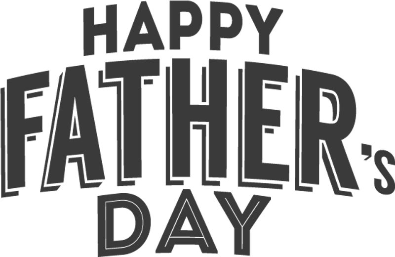 Father 桌布 壁紙 — 在純黑色背景上，以風格化粗體字顯示大膽的灰色「Happy Father's Day」文字。