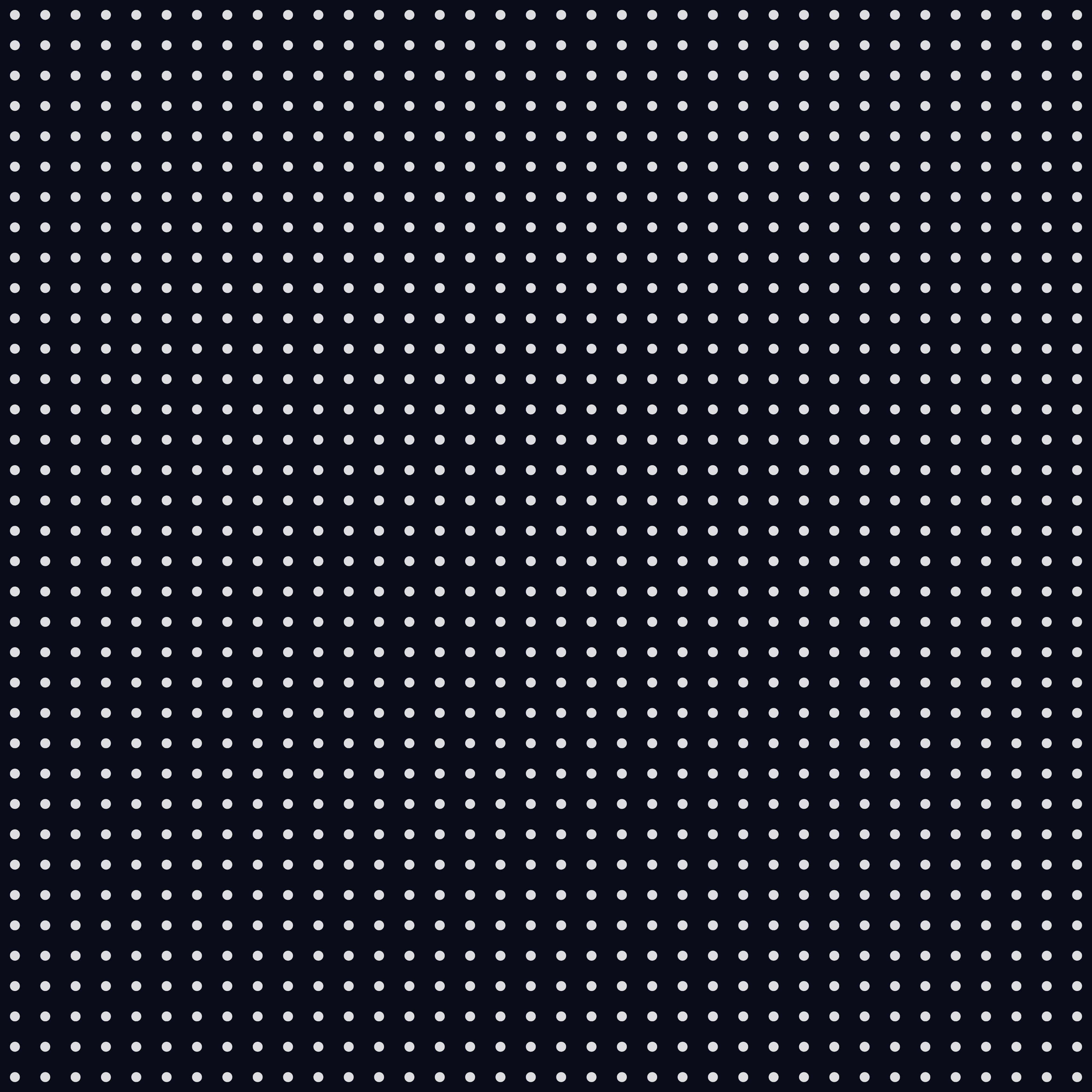 Black Polka Dot 桌布 壁紙 — 在純黑色背景上均勻分佈的白色圓點極簡圖案，營造出乾淨的幾何壁紙。