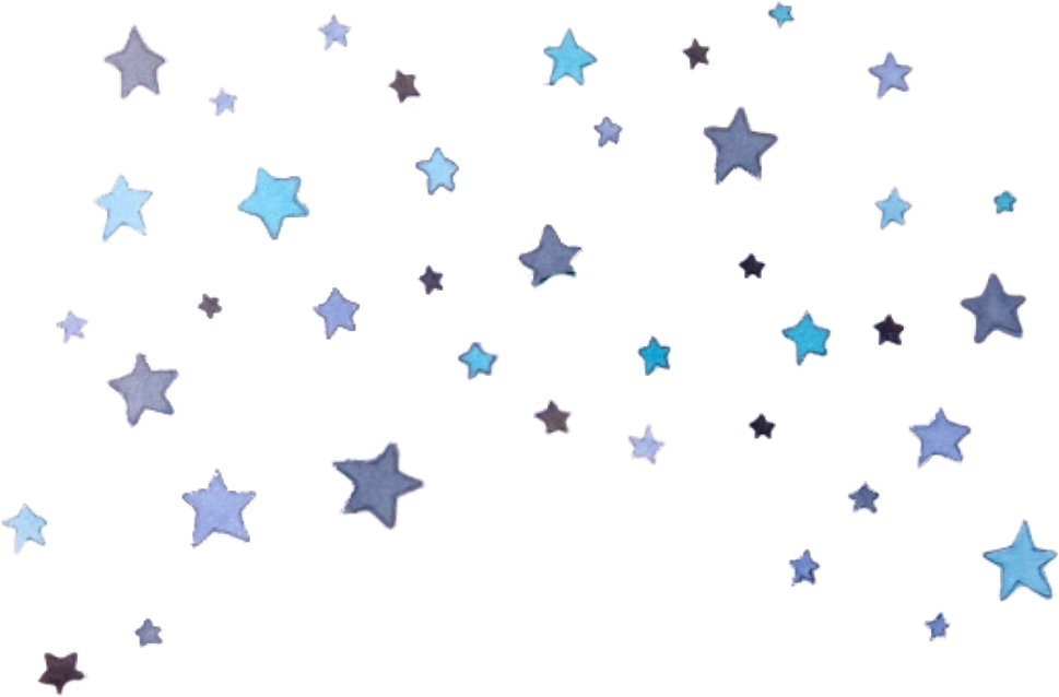星星 桌布 壁紙 — 在純黑色背景上散落著發光的藍色和紫色星星圖案。