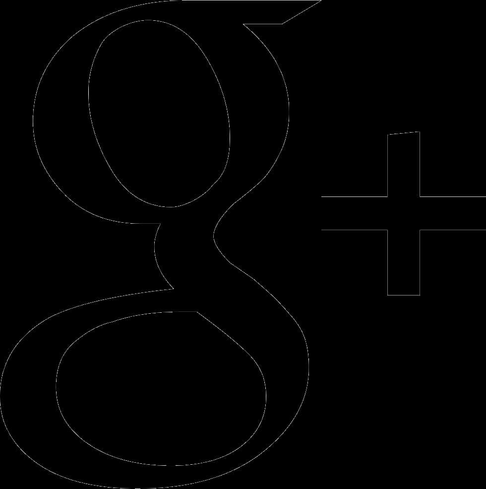 Google Plus 桌布 壁紙 — 在純黑色背景上的Google Plus標誌的極簡白色輪廓。