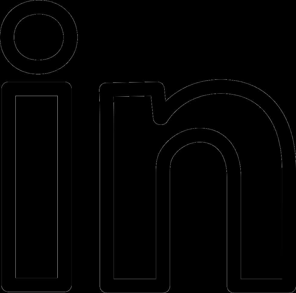 Company Logo 桌布 壁紙 — 在純黑色背景上的LinkedIn標誌的極簡白色輪廓。