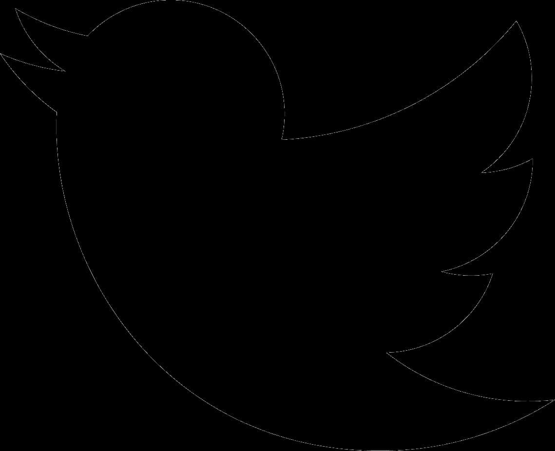 Twitter Logo Black 桌布 壁紙 — 在純黑色背景上的Twitter鳥標誌的極簡白色輪廓。
