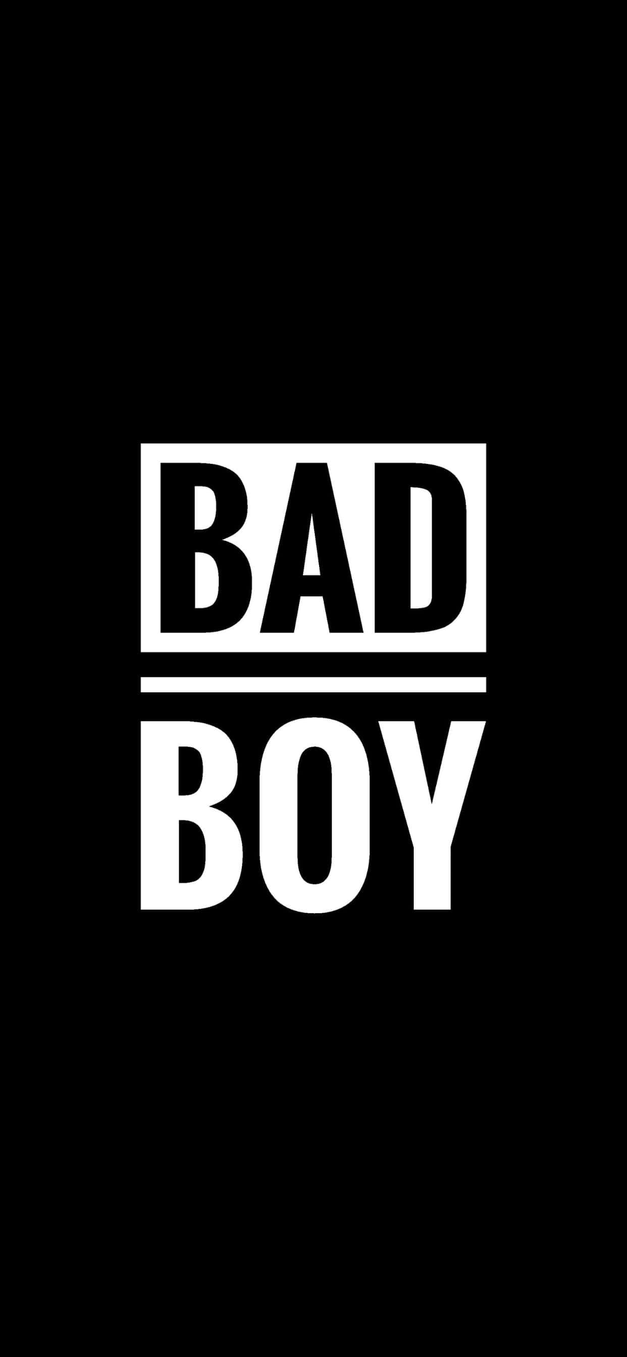 1242x2688 桌布 壁紙 — 在純黑色背景中央，有粗體白色文字寫著「BAD BOY」。