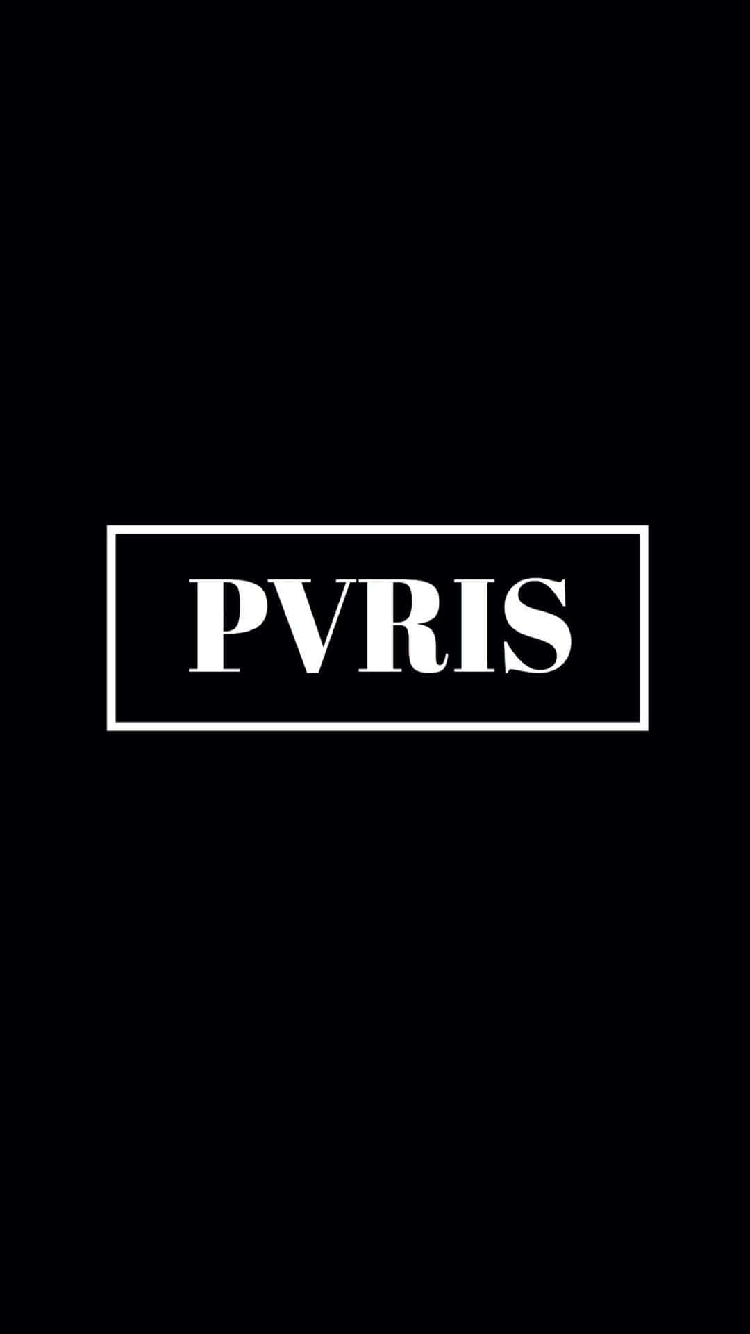 音樂 桌布 壁紙 — 在純黑色背景中央的矩形內，粗體白色「PVRIS」文字。