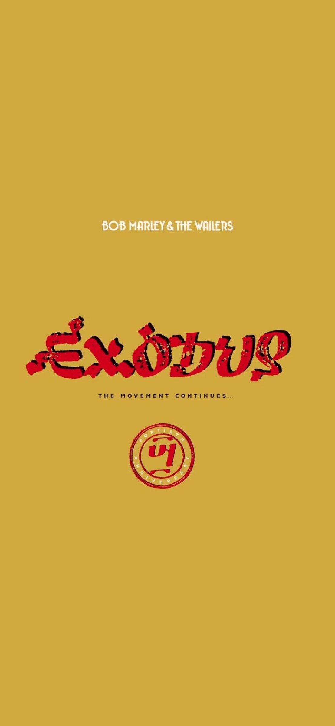 Album Cover 桌布 壁紙 — 在芥末黃色背景上，粗體紅色風格化的 Exodus 文字，下方有樂隊名稱和圓形標誌。
