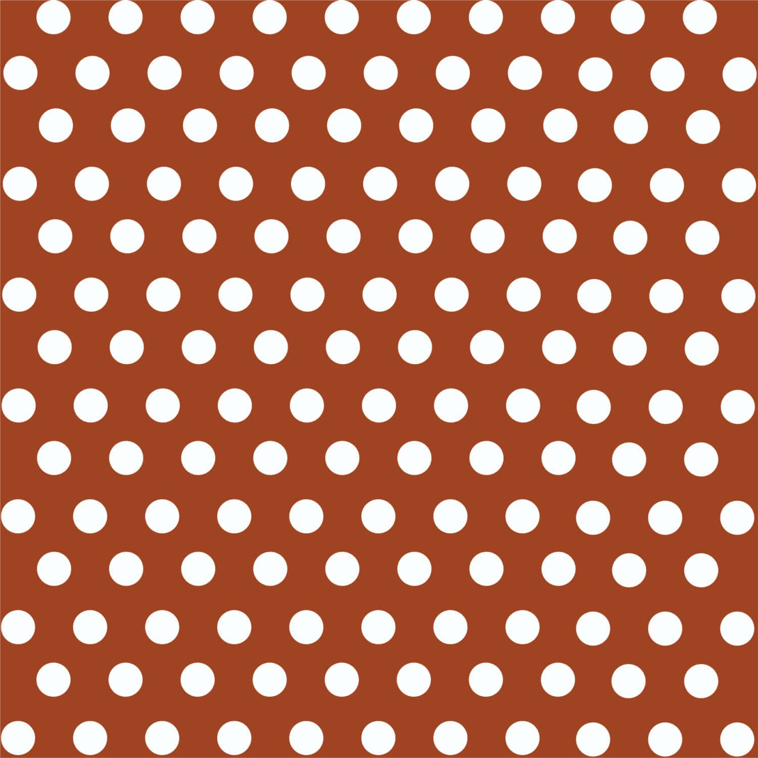 Brown Polka Dots 桌布 壁紙 — 在豐富的鏽色背景上均勻分佈的白色圓點無縫圖案。