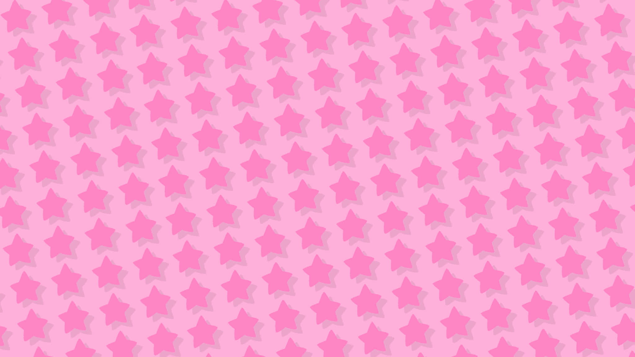 Cute Neon Pink 桌布 壁紙 — 在較淺的粉紅色背景上，帶有柔和陰影的柔軟粉紅色星星的無縫圖案。
