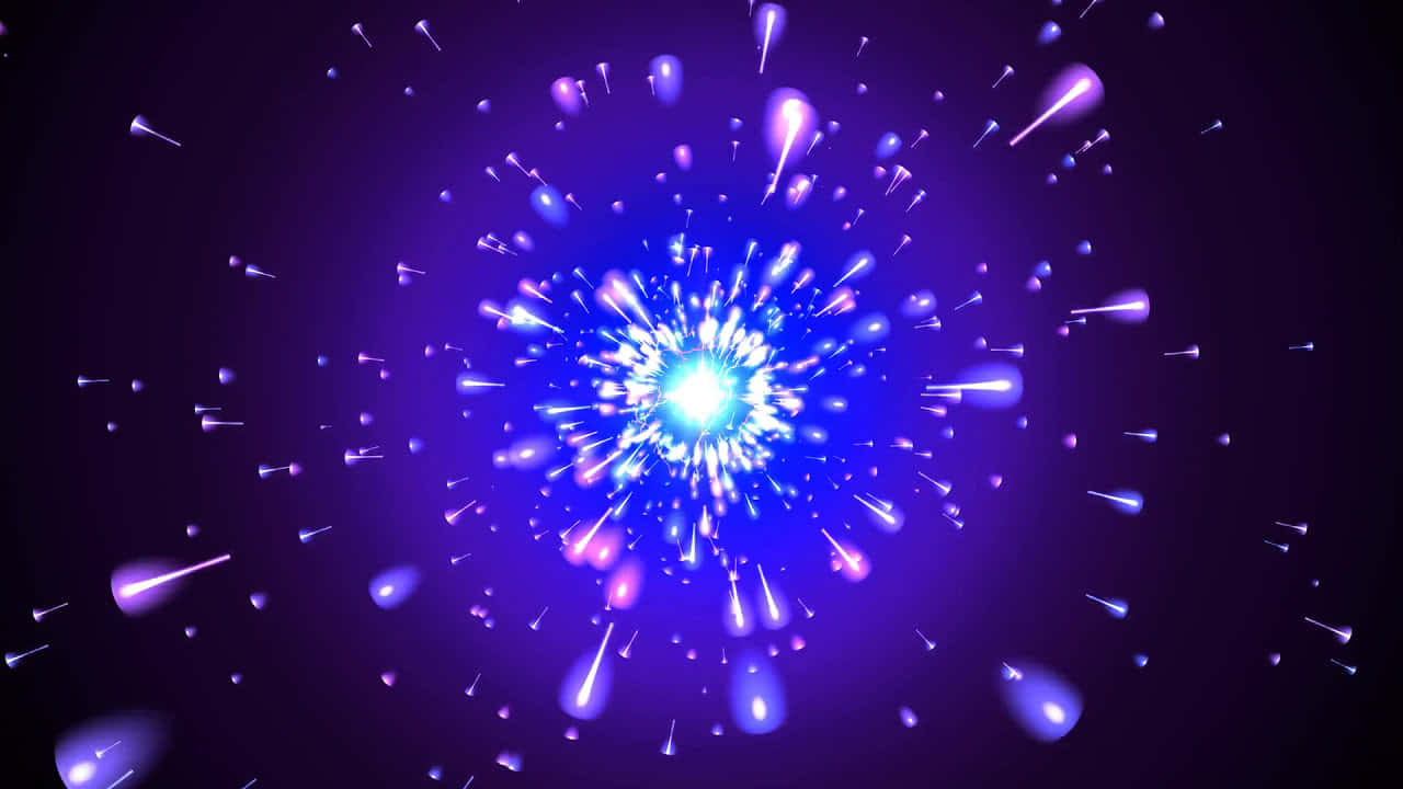 藍色和紫色光向外輻射的鮮豔宇宙爆炸。 — 影片 GIF 壁紙