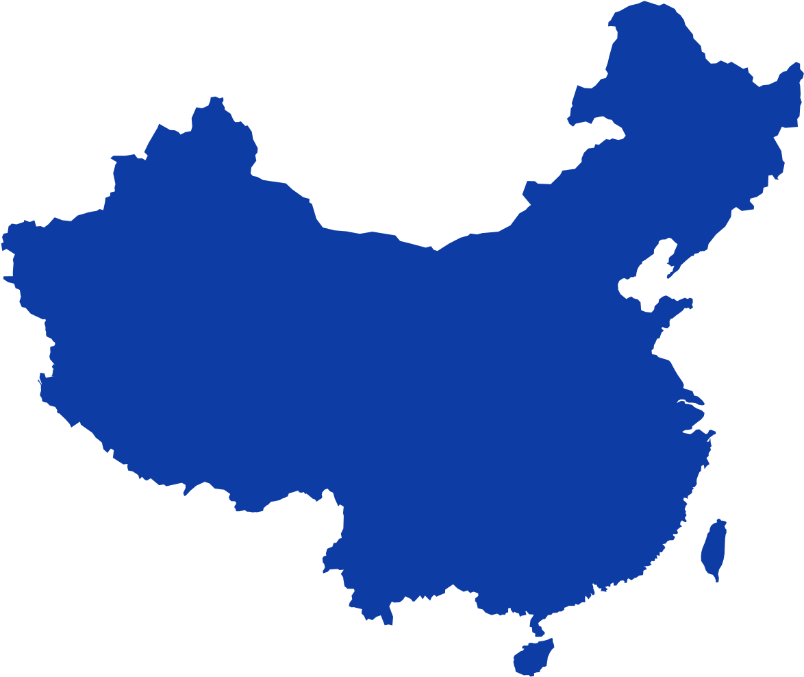 中國 桌布 壁紙 — 在黑色背景上，中國地理輪廓的純藍色剪影。