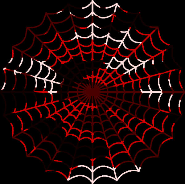 Spiderman Web 桌布 壁紙 — 在黑色背景上，以發光的紅色和白色線條組成的放射狀蜘蛛網圖案。