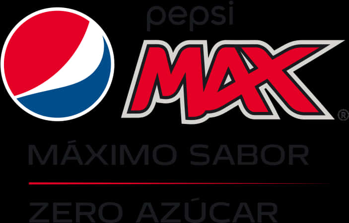 Pepsi Logo 桌布 壁紙 — 在黑色背景上，帶有「MÁXIMO SABOR」和「ZERO AZÚCAR」文字的醒目紅、白、藍百事可樂 Max 標誌。