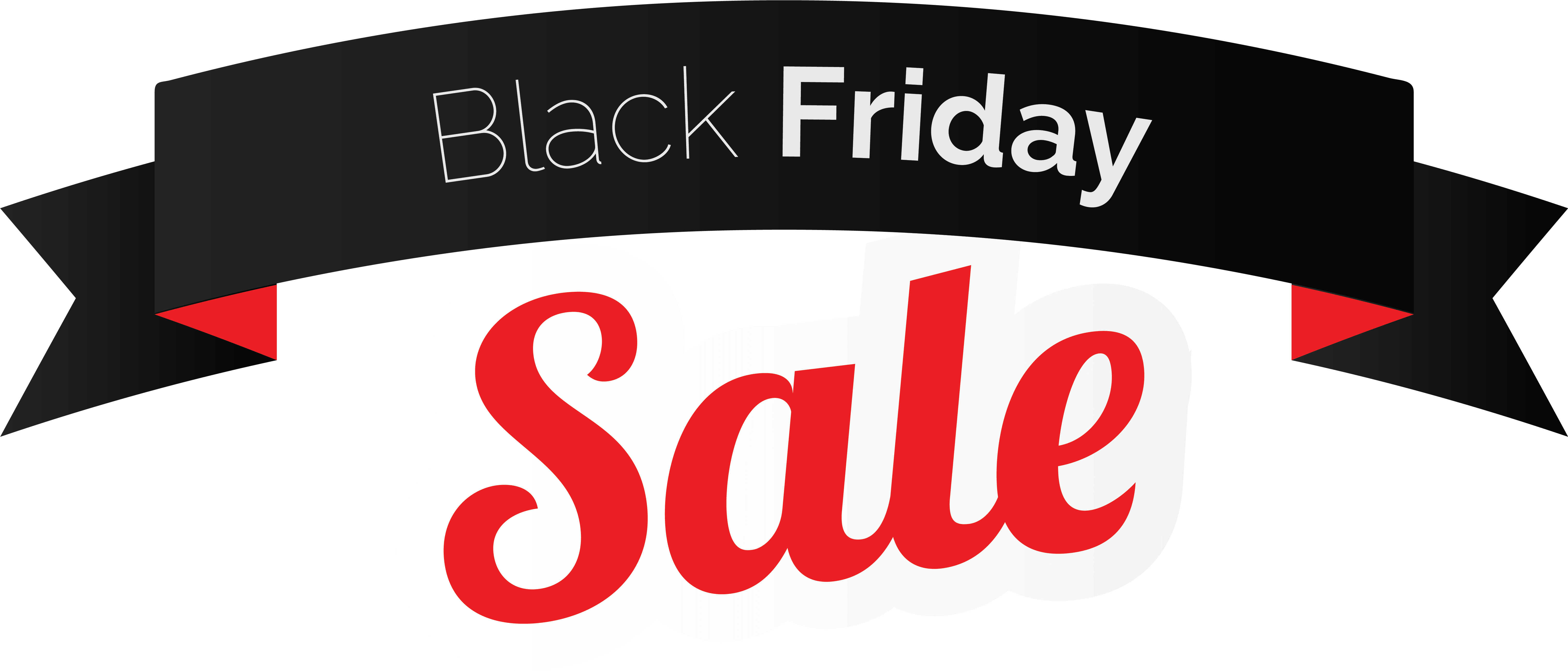 Friday 桌布 壁紙 — 在黑色背景上，黑色橫幅寫著 Black Friday，下方有粗體紅色銷售文字，帶白色輪廓。