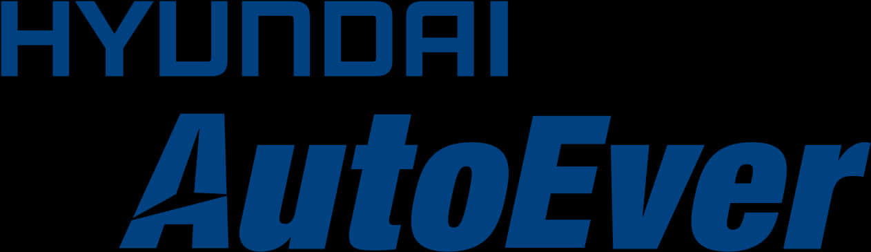Hyundai Logo 桌布 壁紙 — 在黑色背景上以現代無襯線字體呈現的醒目藍色Hyundai AutoEver標誌。