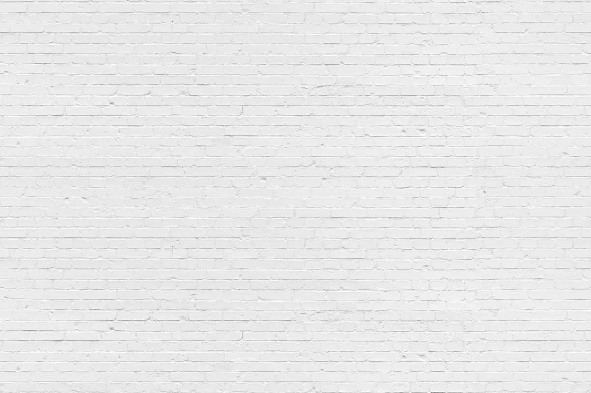 White Brick 桌布 壁紙 — 均勻照明下，帶有細微紋理和砂漿線的清潔白色磚牆。