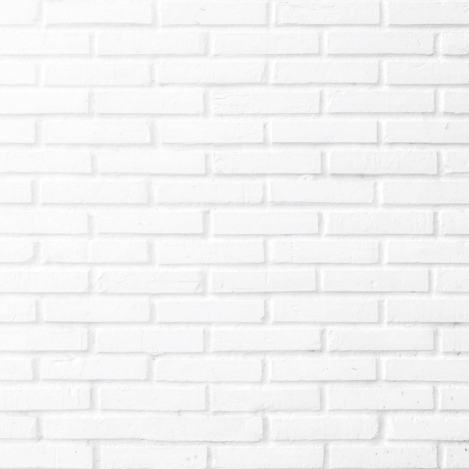 White Brick 桌布 壁紙 — 均勻照明下，帶有細微紋理和砂漿線的清潔白色磚牆。