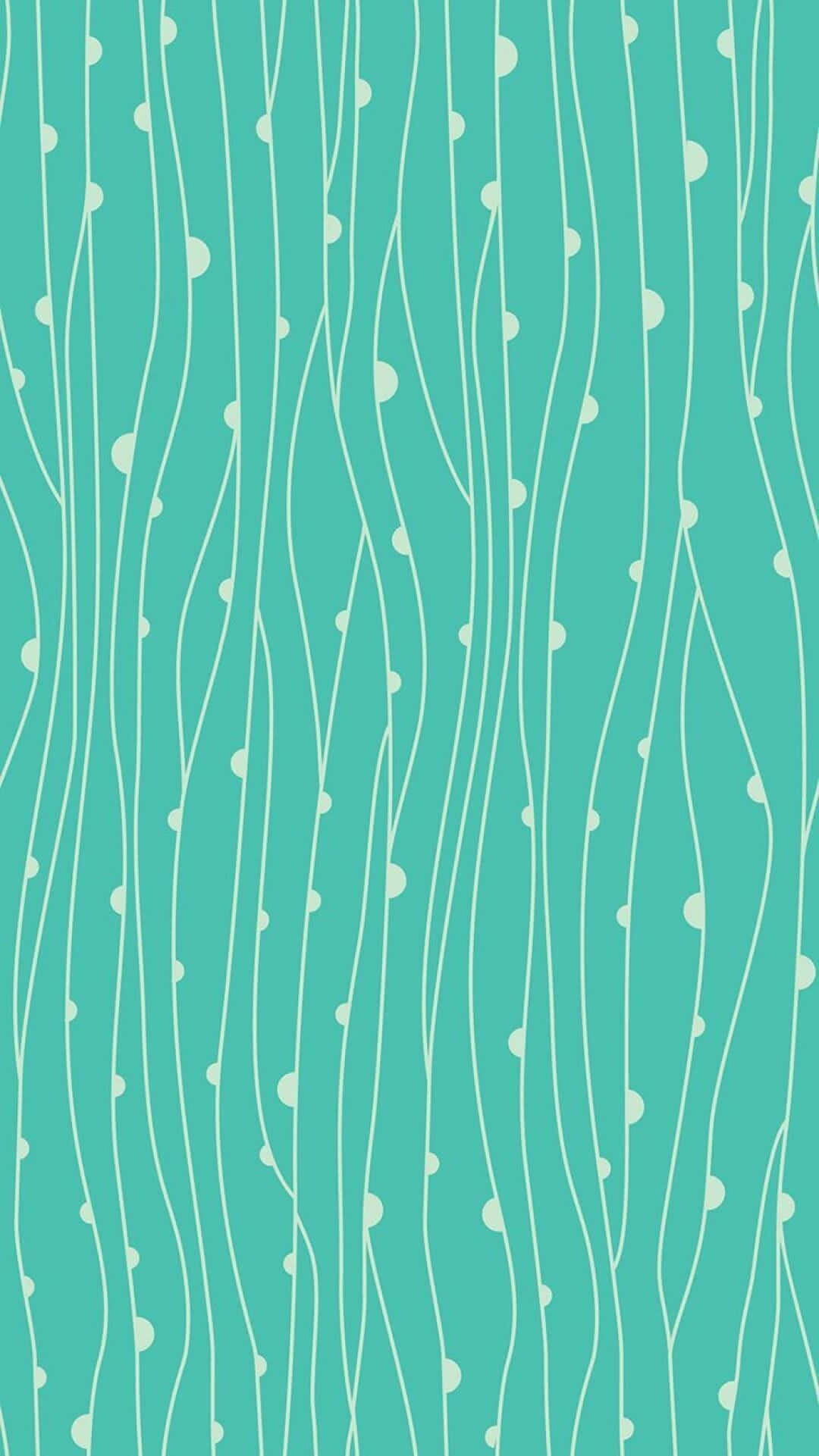 青色GIF 桌布 壁紙 — 垂直白色線條搭配散落的點點，在青綠色背景上營造出極簡抽象圖案。