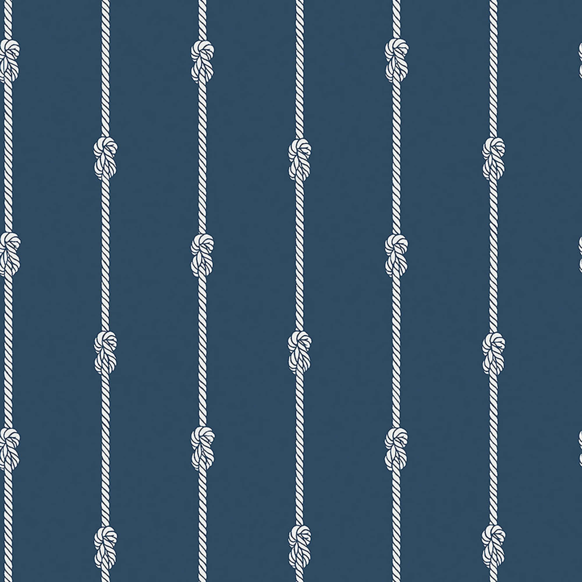 Nautical 桌布 壁紙 — 垂直白色繩索帶結，在純海軍藍背景上以乾淨圖案重複。