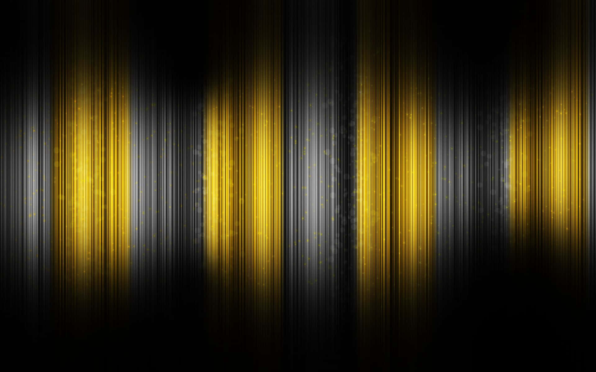 Yellow Striped 桌布 壁紙 — 垂直的金色光線在黑暗背景中發光，帶有微妙的粒子效果。