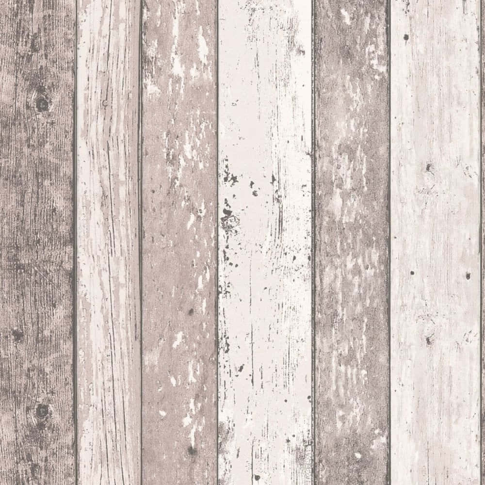 Wood Panel 桌布 壁紙 — 垂直的風化木板上帶有剝落的白色油漆和灰色底色，營造出質樸的紋理背景。