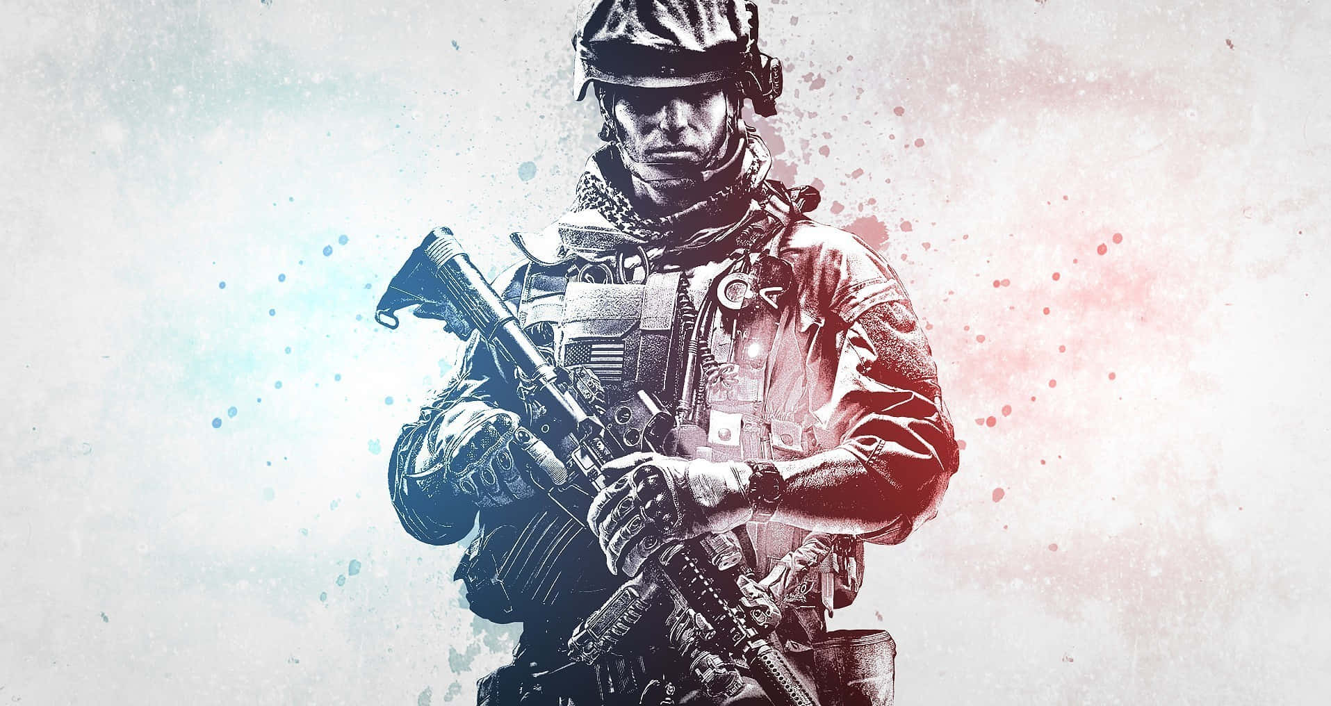 士兵持槍的背景 壁紙