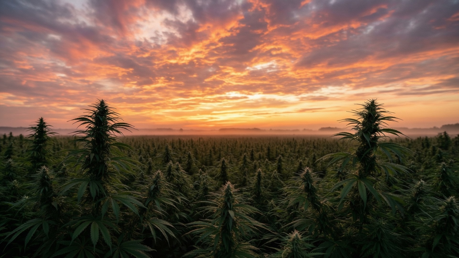 夕陽下的大麻田 壁紙