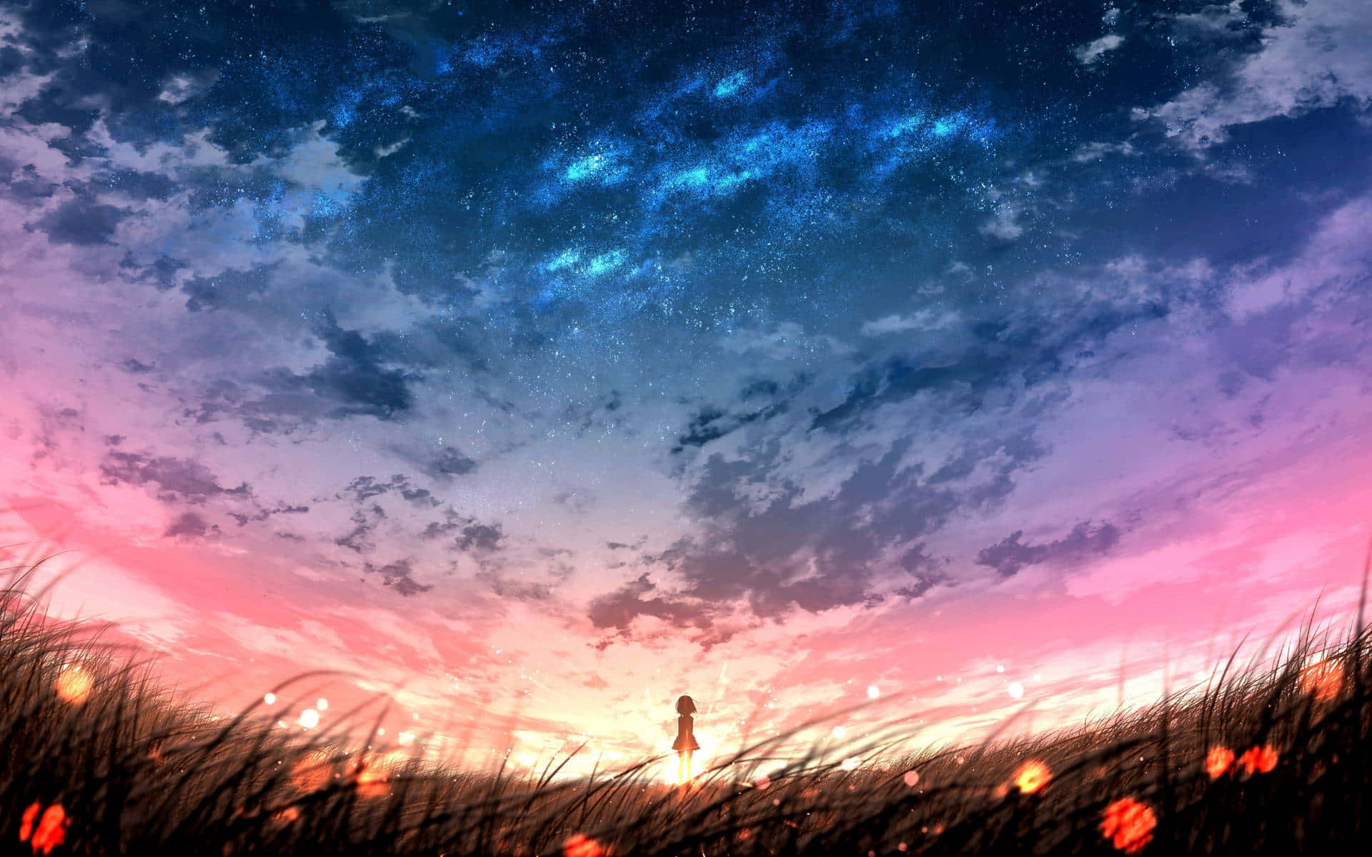 夕陽天空背景 壁紙