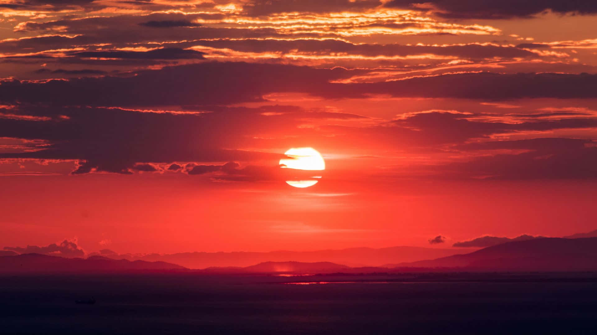 夕陽天空背景 壁紙
